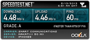 This was my speed test yesterday when we went to Tagytay. LTE in Tagaytay! :)
