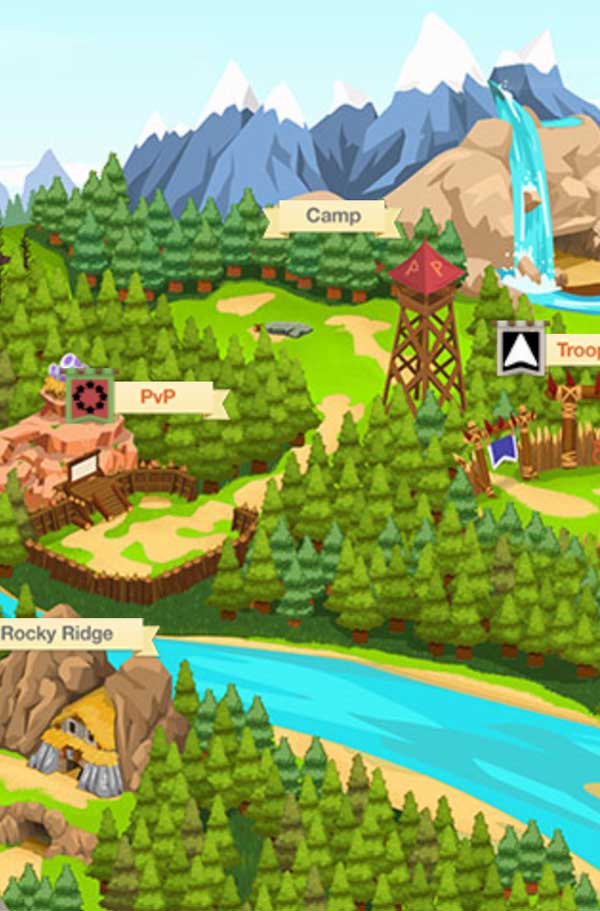 The Battle Camp map is quite big, with over 10 areas to go around on an adventure! :)