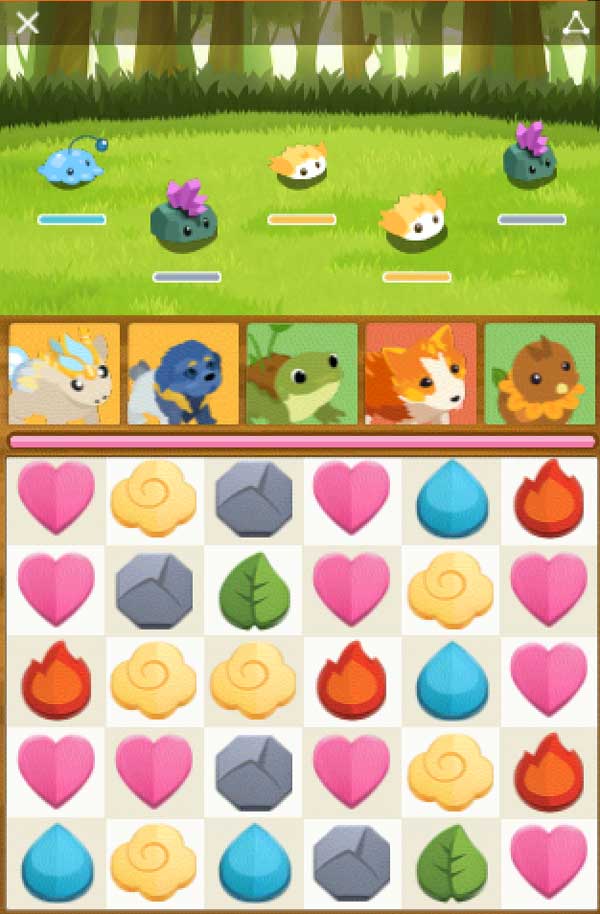 This is where the Bejeweled aspect comes in. To make a move, you match 3 or 5 gems.